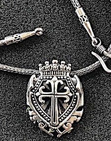 Sterling Silver Crest w/crown & cross  /images/jewelry/nech-pen-crwn-&-crx-s.jpg
