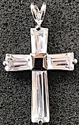 Sterling Silver CZ Cross 